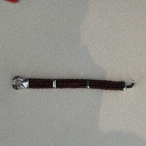 Sophisticated Women's Brown Bracelet with Silver Detailing